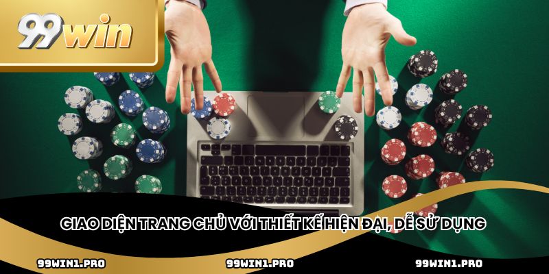 Giao diện trang chủ với thiết kế hiện đại, dễ sử dụng