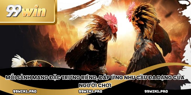 Mỗi sảnh mang đặc trưng riêng, đáp ứng nhu cầu đa dạng của người chơi