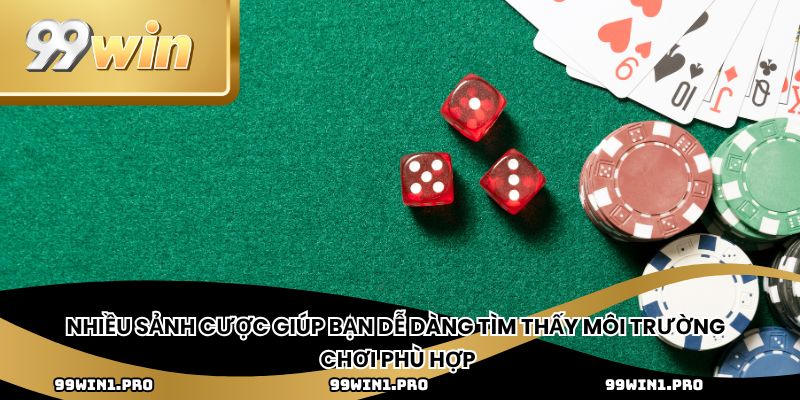 Nhiều sảnh cược giúp bạn dễ dàng tìm thấy môi trường chơi phù hợp