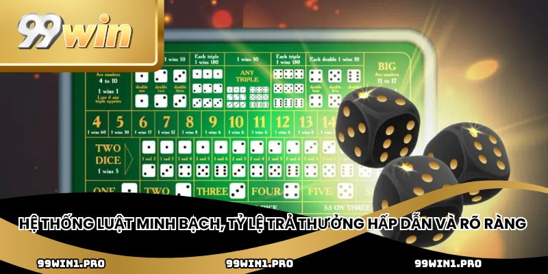 Hệ thống luật minh bạch, tỷ lệ trả thưởng hấp dẫn và rõ ràng