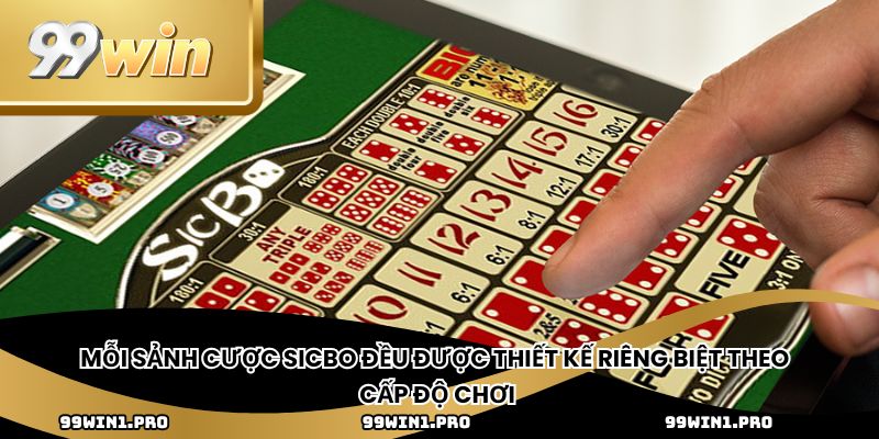 Mỗi sảnh cược Sicbo đều được thiết kế riêng biệt theo cấp độ chơi