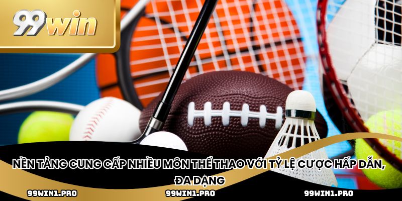Nền tảng cung cấp nhiều môn thể thao với tỷ lệ cược hấp dẫn, đa dạng